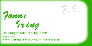 fanni iring business card